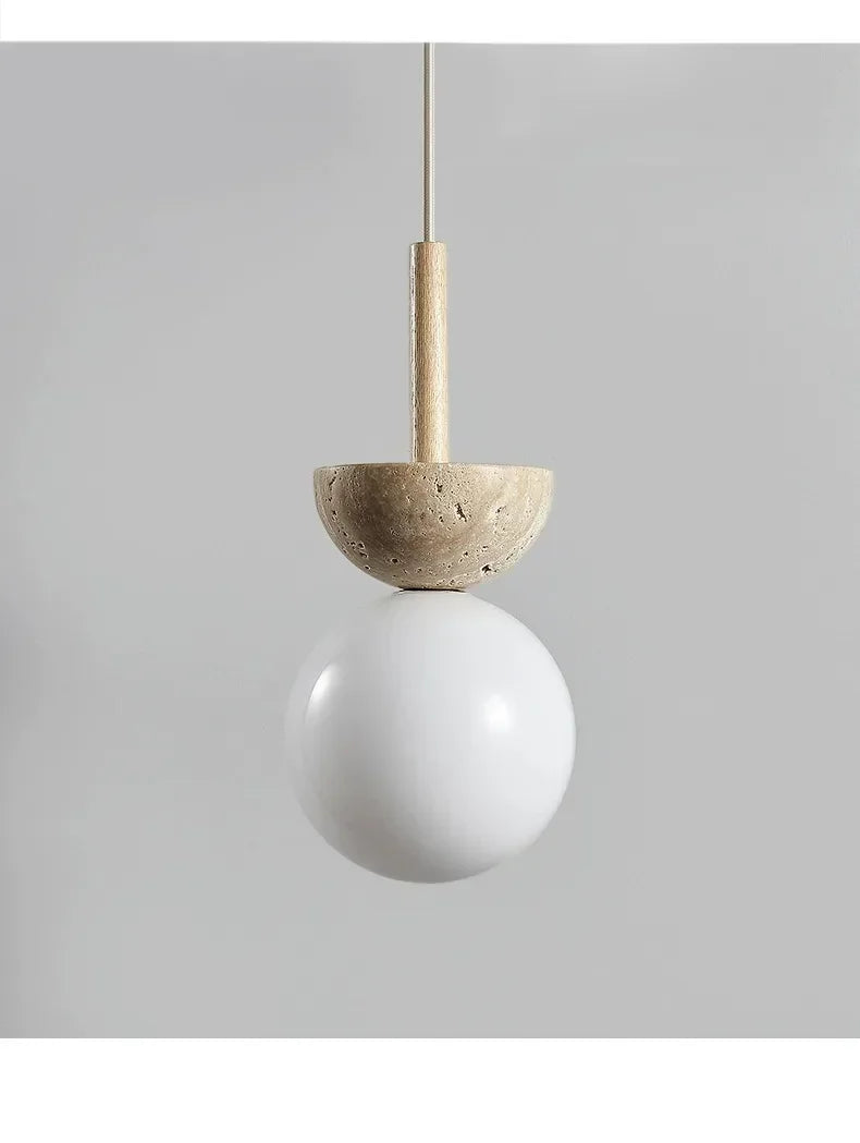 Cream Style Pendant Lamp Bedroom Bedside Led Chandelier Stone Wood Light Designer Bauhaus Medieval Restaurant Bar Small Lights