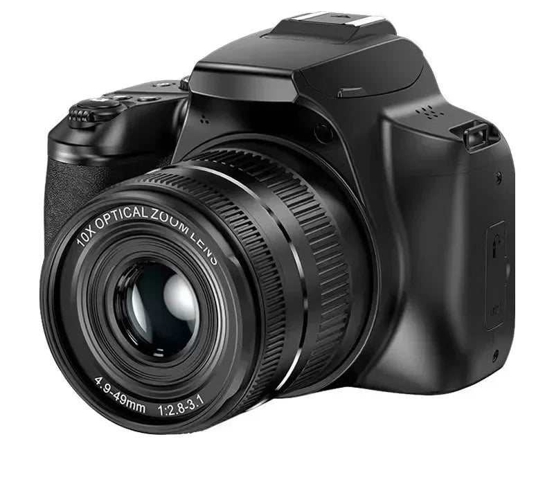 4K Professional Video SLR Camera 64MP Vlog Digital Camera for Youtube Livestream Webcam 10X Optical Zoom Photography Camcorder