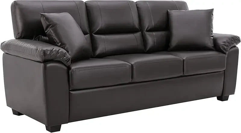 Morden Fort white leather love seat and sofa set, modern luxury and comfy furniture sleeper pouches for living room, apartment,