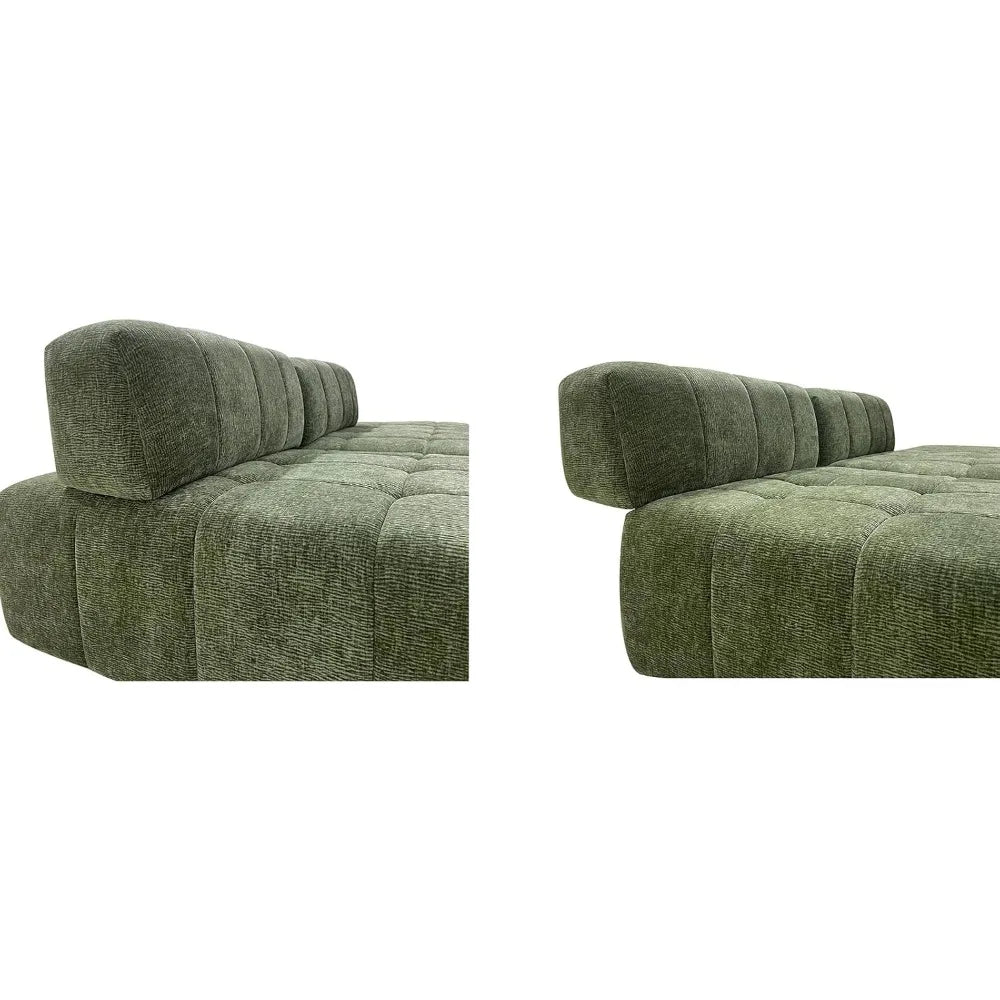135"Curved Sectional Sofa,Modern Boucle Fabric Upholstered Modular Couch Oversized 6-Seat Sofa for Living Room,Bedroom,Apartment
