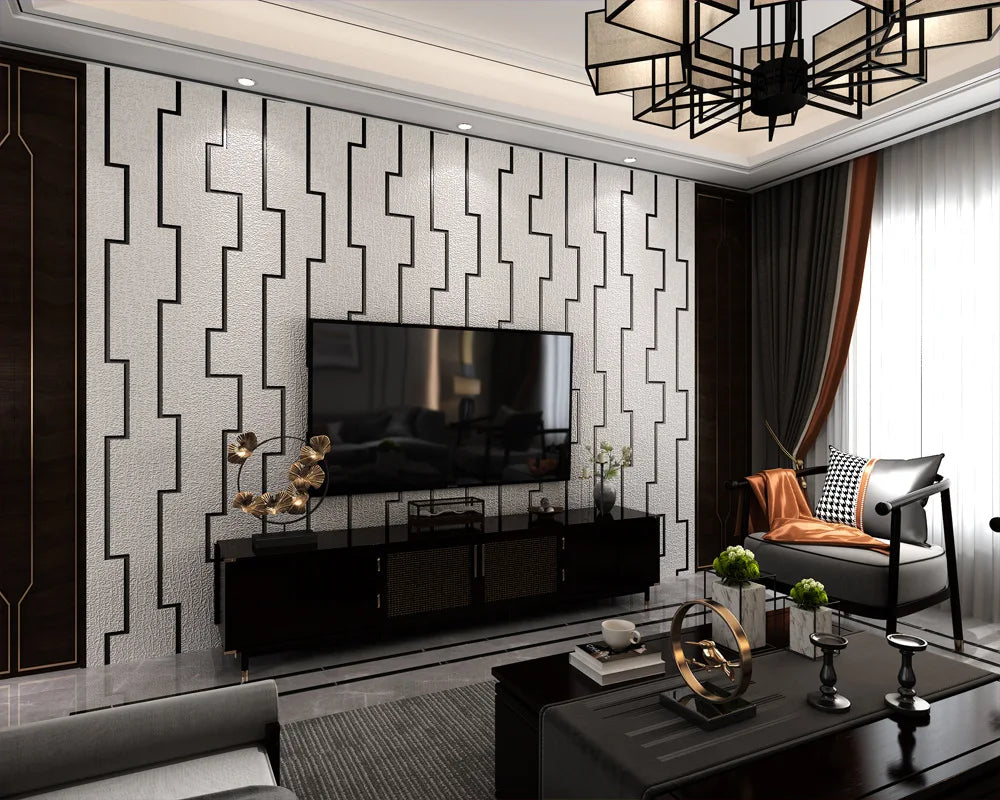 Dark Velvet Wallpaper Coffee Color 3D Thickened TV Background Wall Living Room Non-woven Non-self-adhesive Simple Wall Sticker