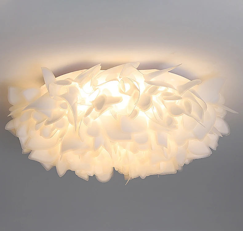 Nordic Luxury Fashion Petal Iron PVC LED Decor Home Atmosphere Ceiling Light Bedroom Foyer Dining Room Lighting Fixtures