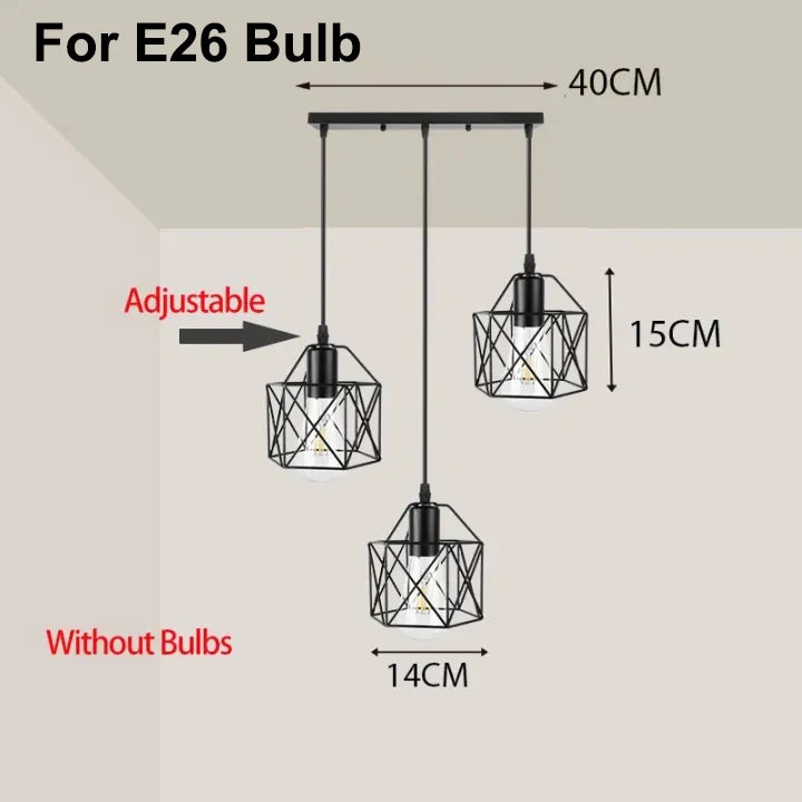 Led Pendant Lights for Dining Room Kitchen Modern Led Chandelier Ceiling Lamp Indoor Hanging Lighting Fixture for E27 Lamp Bulb
