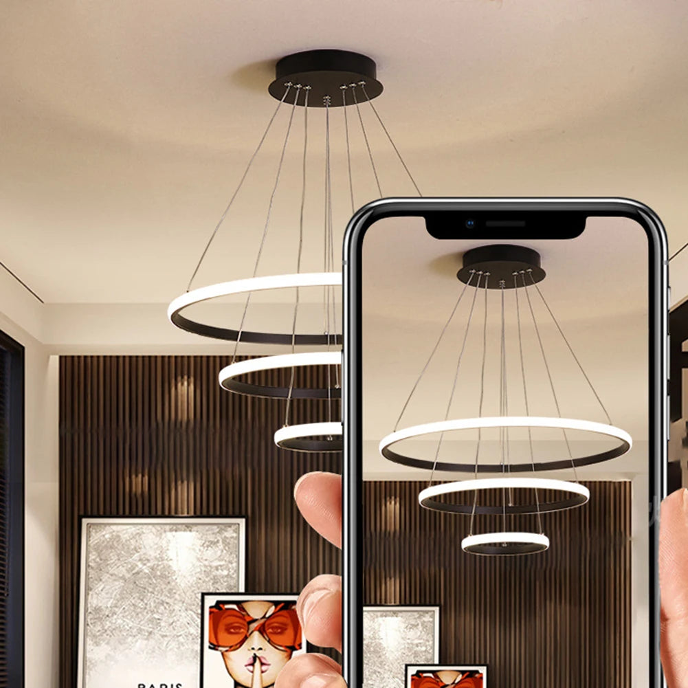 Modern Ceiling Chandelier Lighting Adjustable LED Pendant Chandelier High Brightness Ceiling Lamp for Living Room Bedroom