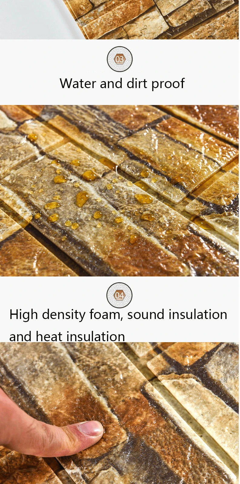 70cmx1/5/10m 3D Wallpaper Decoration Self-adhesive Antique Foam Brick Wallpaper Living Room Bedroom Waterproof 3d Wall Sticker