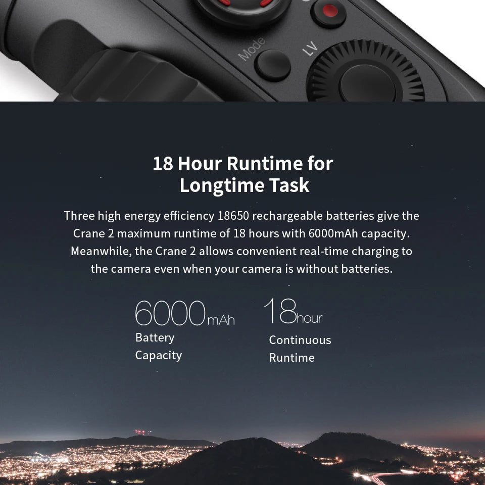 ZHIYUN Crane 2 3-Axis Camera Stabilizer DSLR Camera Stabilizer for Canon Follow Focus Gimbal for Zhiyun Smooth 4 Gimbal