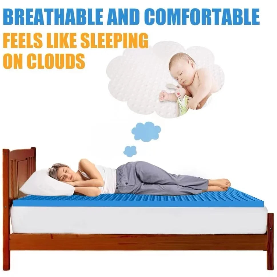 Twin Size Cooling Breathable TPE Gel Grid Mattress Topper