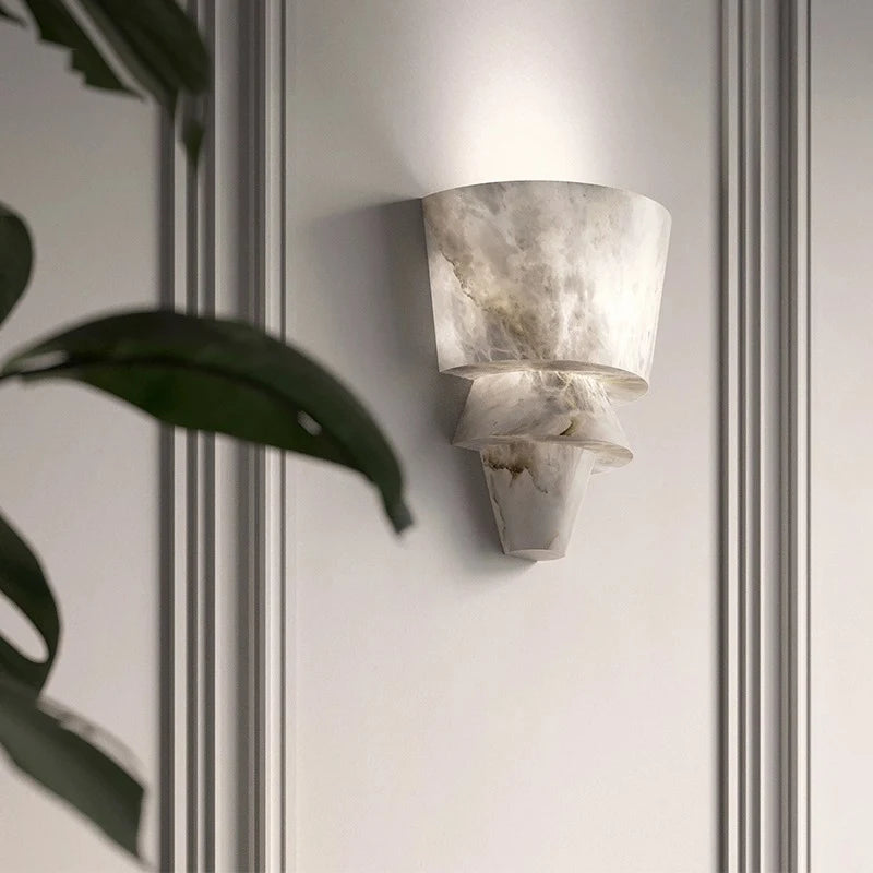 Spanish Marble Wall Lamp Modern Luxury LED Wall Light Creative Living Room Bedroom Corridor Bathroom Villa Wall Decor G9 Bulb