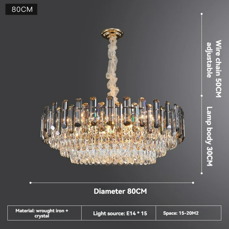 Post-modern Simple and Luxurious Crystal Chandelier Living Room Lamps Dining Room Decoration Household Led Indoor Lighting