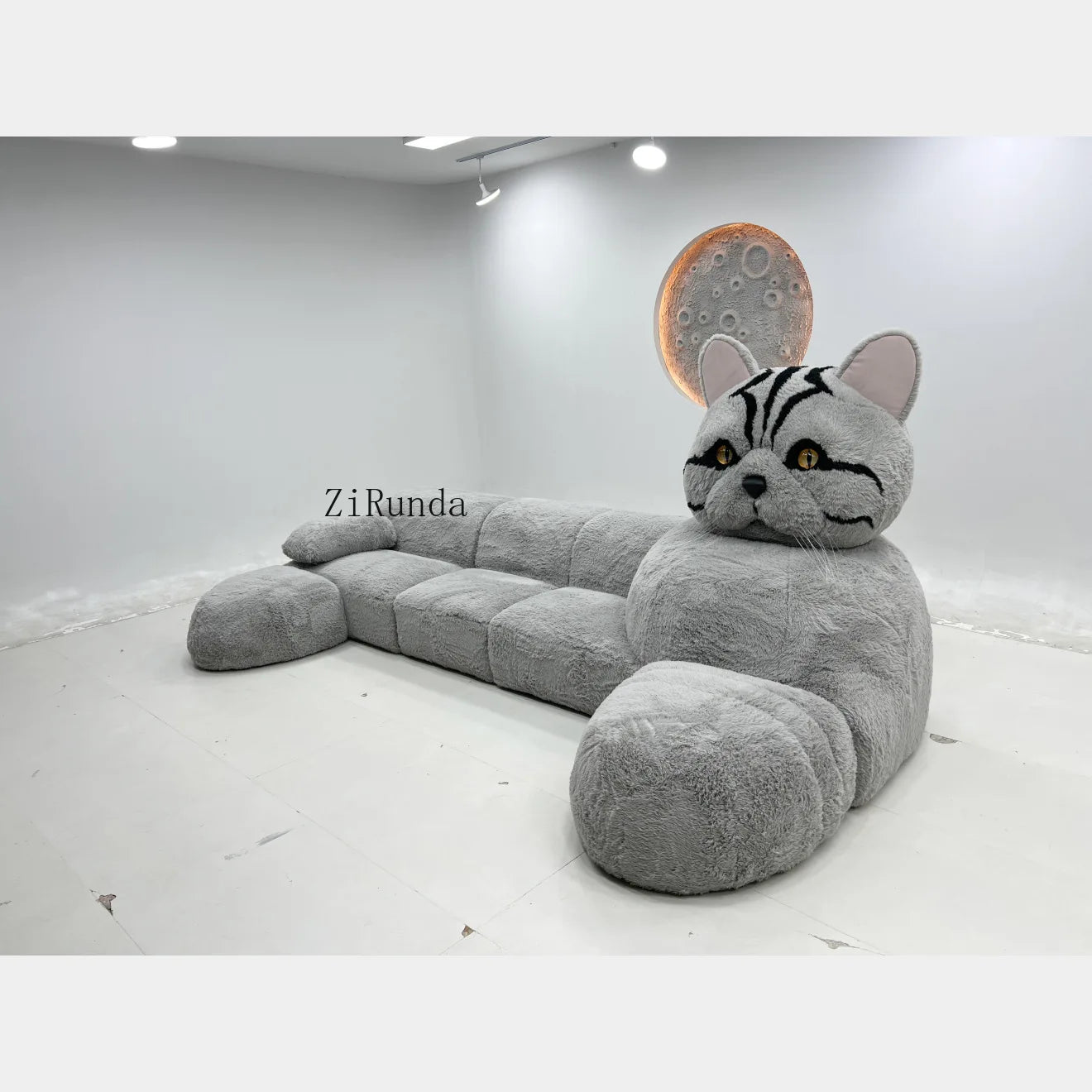 Cat-shaped cartoon animal sofa living room creative size apartment fabric plush sofa