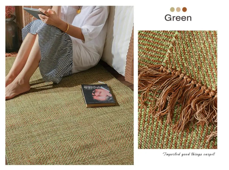 Kilim Cotton Linen Woven Carpets for Living Room Home Bedroom Rug Sofa Coffee Table Bedside Mat Modern Carpet with Tassel Tapis