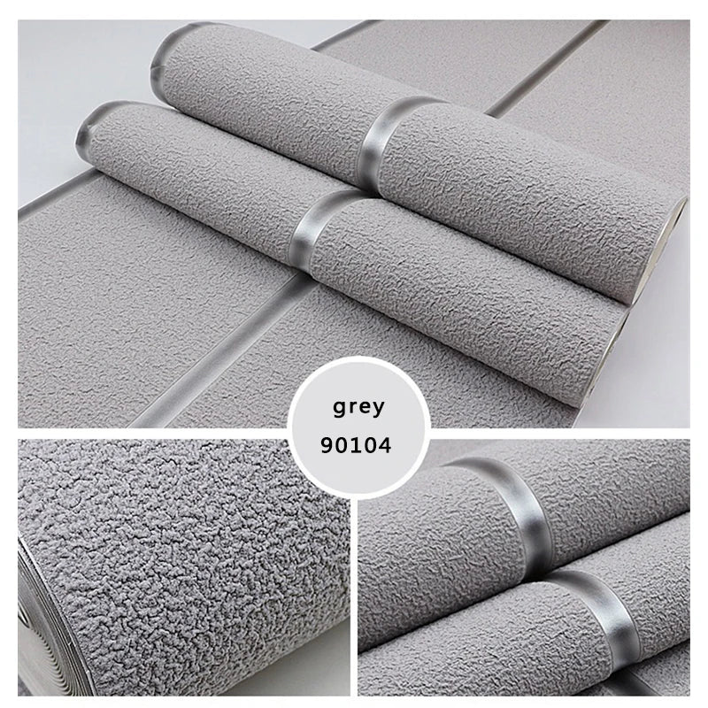 9.5m Roll Modern Deerskin Velvet Wallpaper Non-woven Fabric 3D Stripe Living Room Bedroom TV Background Wall Stickers טפט לקיר