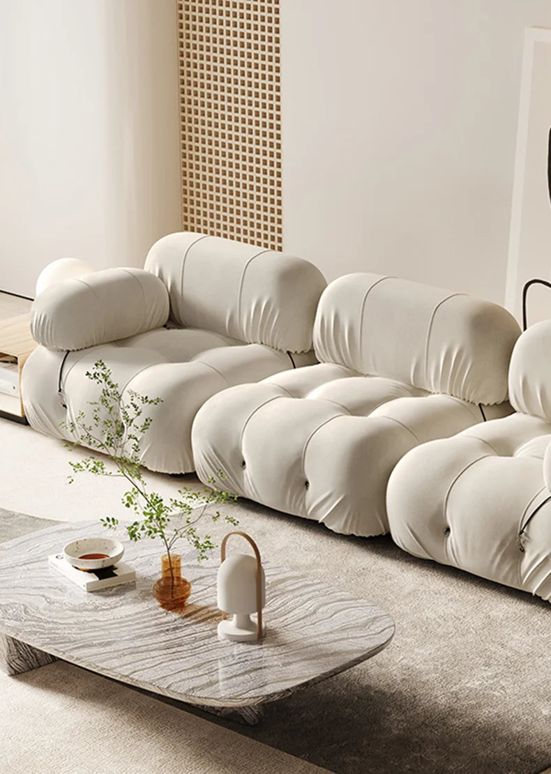 Combination square sofa Mario bedroom small apartment full sponge vacuum compression Living room leisure chair lazy fabric sofa