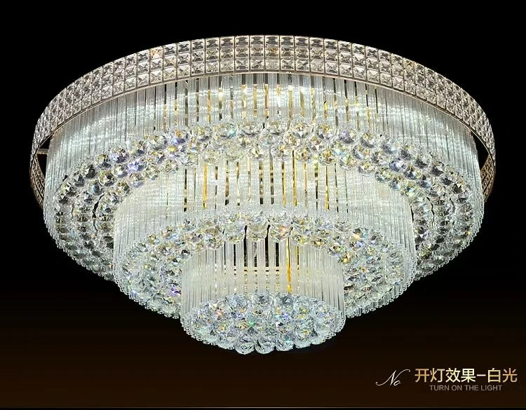 Nordic Modern Golden Round Ring Hanging Light Modern LED Crystal Ceiling Chandelier Lamp For Dinning Living Room Hall Home Decor