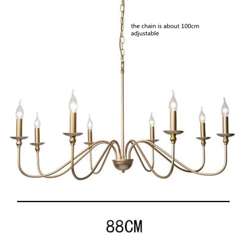 Retro Loft Living Room Chandelier Lighting E14 Vintage American Style Black/Gold Ceiling Chandelier Household Dining Room Light