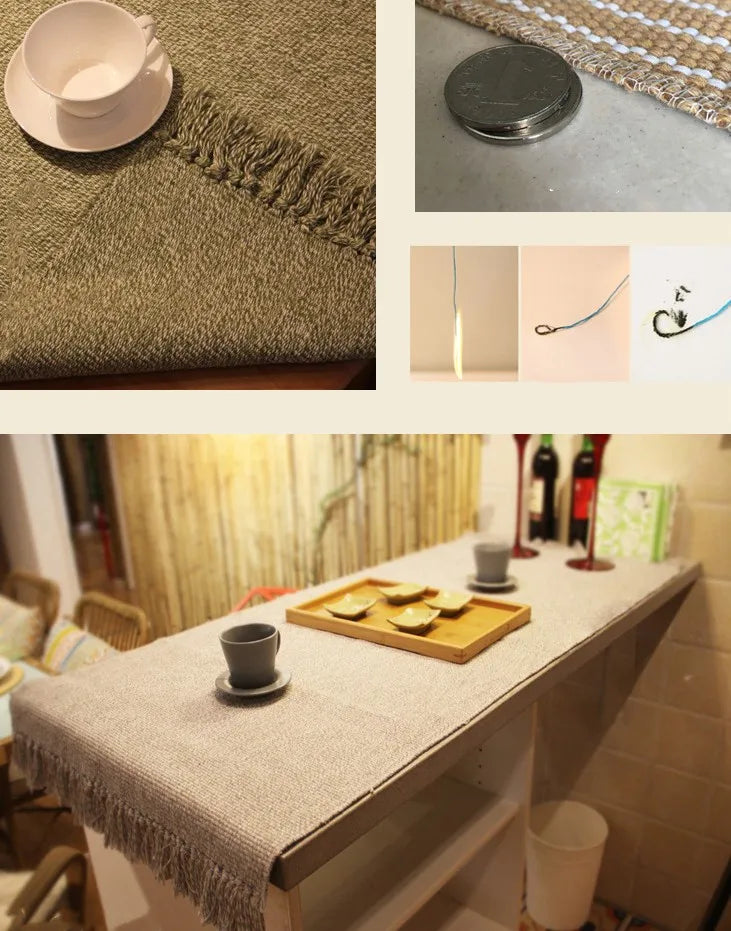 Cotton Soft Tassel Home Carpets for Living Room Bedroom Decorate Carpet Floor Door Mat Nordic LinenArea Rug Mats