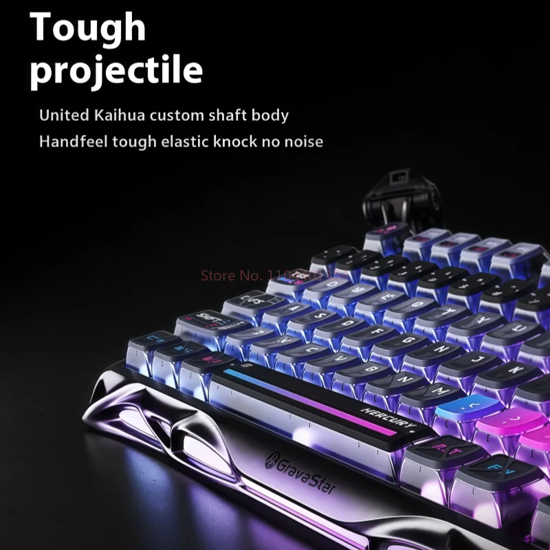 GravaStar 75k1pro Esports Gaming Mechanical Keyboard 79 Key Cyberpunk Theme Aluminum Alloy Keyboard Tablet Laptop Office Gaming