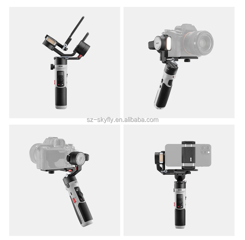 M2S 3-Axis Mirrorless Cameras Gimbal Handheld Stabilizer for Sony Canon Action Compact Camera Smartphones Vlog