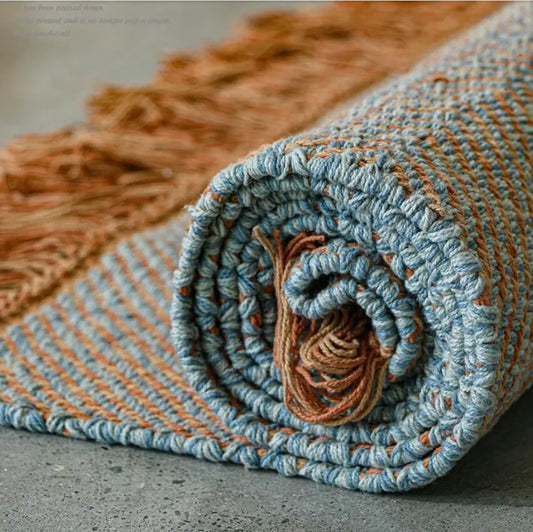 Kilim Cotton Linen Woven Carpets for Living Room Home Bedroom Rug Sofa Coffee Table Bedside Mat Modern Carpet with Tassel Tapis