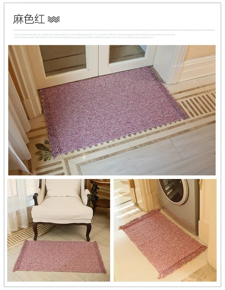 WINLIFE Cotton Blending Fiber Carpets Decorative Area Rugs For Living Room/Bedroom Entrance Doormat Bedside Rugs Washable Mats