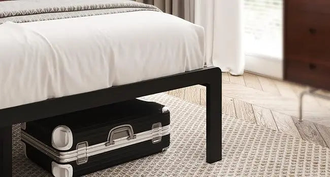 Queen Bed Frame with Headboard PU Leather Upholstered Bed Frame Platform,All Metal Slats Support Platform Bed Frame
