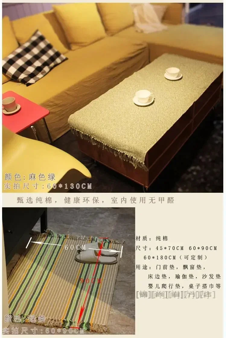 WINLIFE Cotton Blending Fiber Carpets Decorative Area Rugs For Living Room/Bedroom Entrance Doormat Bedside Rugs Washable Mats