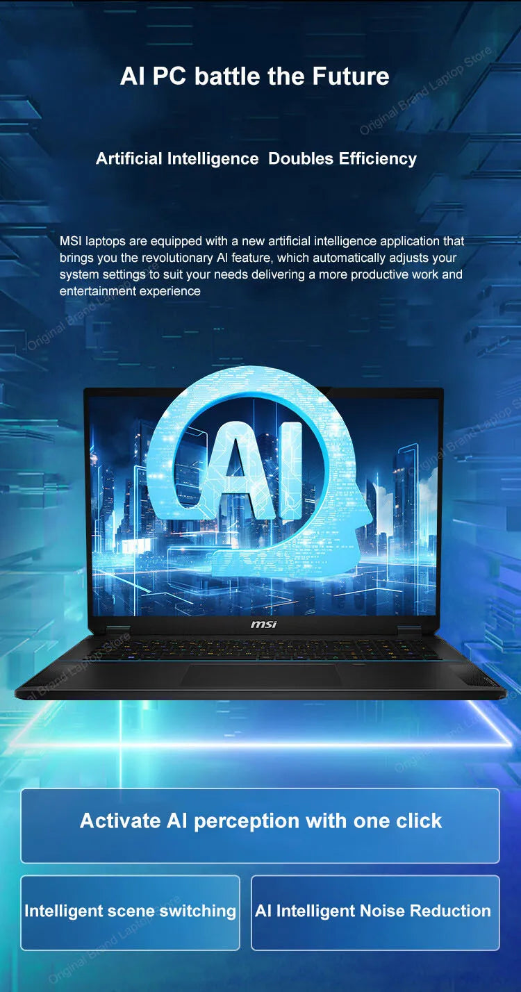 2024 MSI Stealth 18 AI Studio Gaming Laptop 18 Inch 4K UHD 120Hz MiniLED Screen Netbook Ultra 9-185H 32GB 2TB RTX4090 Notebook