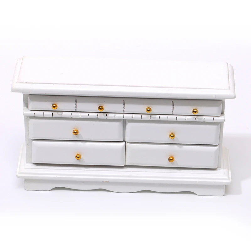Beds & Furniture Bedroom Set Furniture Wooden Wardrobe for Bedroom Miniature Wardrobe Dolls Dollhouse Bedroom Bed Dresser