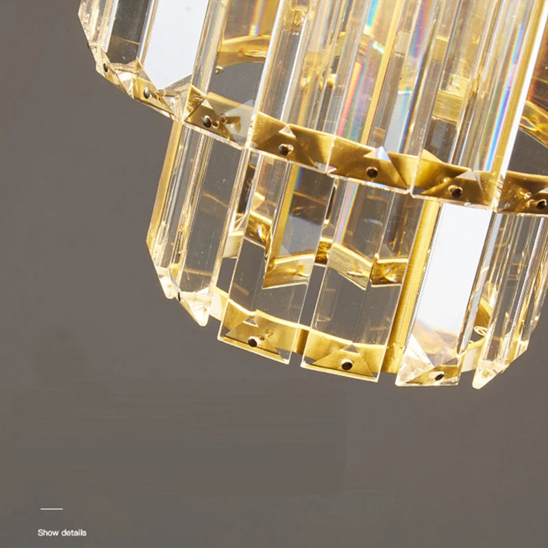 K9 Crystal Pendant Light Indoor Dining Room Nordic Modern Ceiling Chandelier for Bedroom Decoration Led Adjust Lighting Fixtures