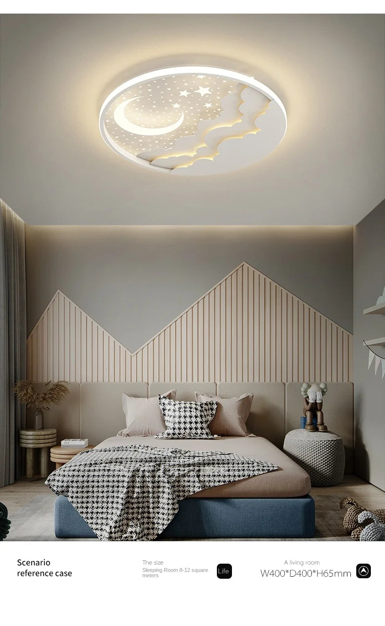 SANDYHA Nordic Children LED Ceiling Lamp Lantern Nursery Bedroom Kids Room Lustres Lampara Techo Para Quarto Home Decor Lighting