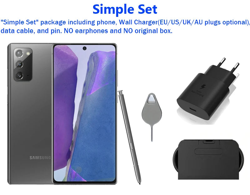 C Samsung Galaxy Note20 Note 20 5G N981U 6.7" AMOLED 128GB ROM 8GB RAM NFC Snapdragon Octa Core Original Cell Phone