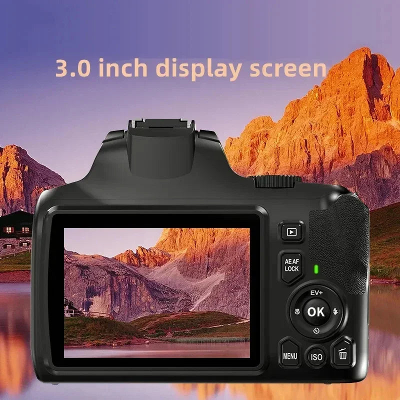 4K Professional Video SLR Camera 64MP Vlog Digital Camera for Youtube Livestream Webcam 10X Optical Zoom Photography Camcorder