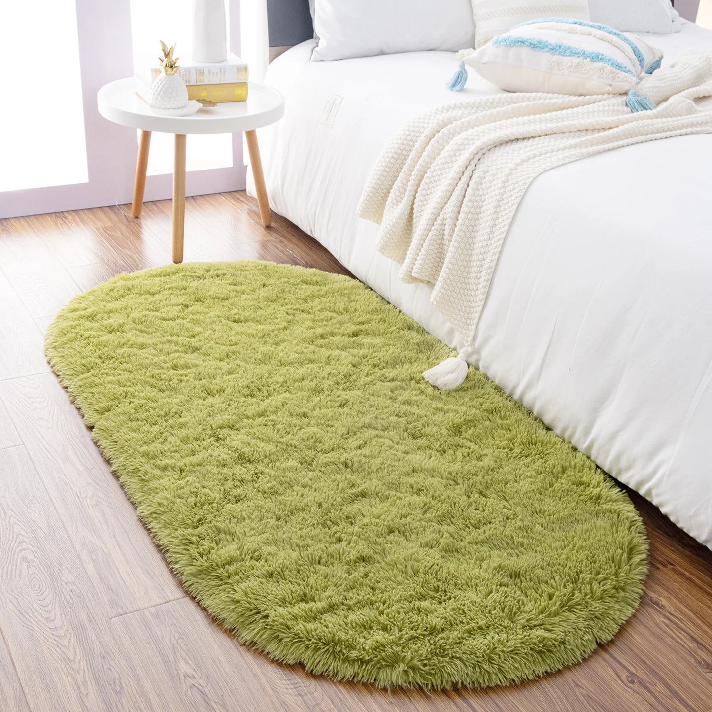 Thicken Faux Fur Area Rugs Oval fluffy Long Hair Carpet Floor mats plush Soft door Mat bedside carpets for bedroom living room