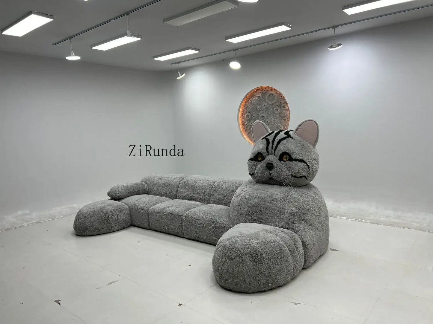 Cat-shaped cartoon animal sofa living room creative size apartment fabric plush sofa