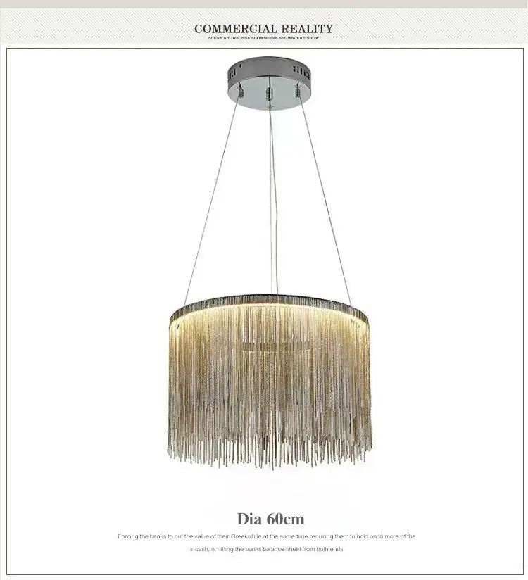 2024 Modern Art Decor Tassel Pendant Lamps Chain Chandelier for Bedroom Living Room Restaurant Lights Winfordo 110V / 220V