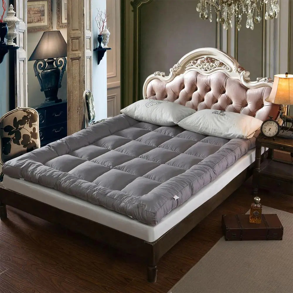 Soft Filling Mattress Pad Soft Down Velvet Tatami Mats Mattress Fluffy and Breathable Relieve Body Stress Soft Cushion Anti-Slip