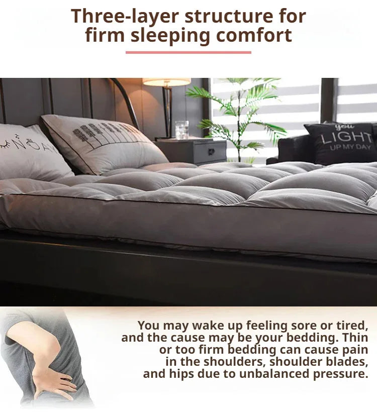 Summer thickening tatami mattress Feather down soft mattress foldable futon folding soft mattresses