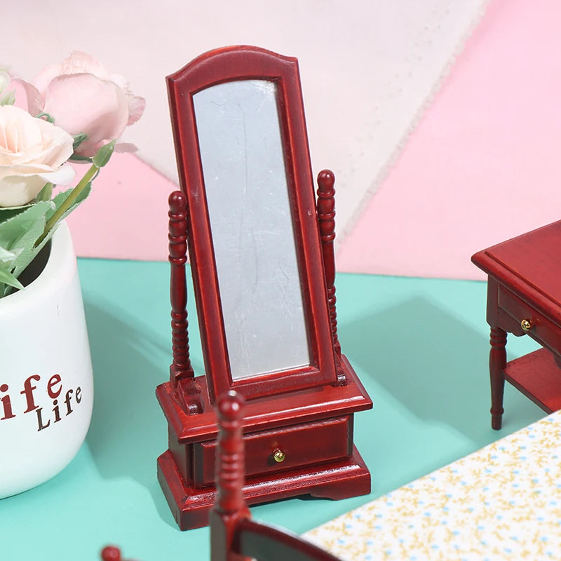 Beds & Furniture Bedroom Set Furniture Wooden Wardrobe for Bedroom Miniature Wardrobe Dolls Dollhouse Bedroom Bed Dresser