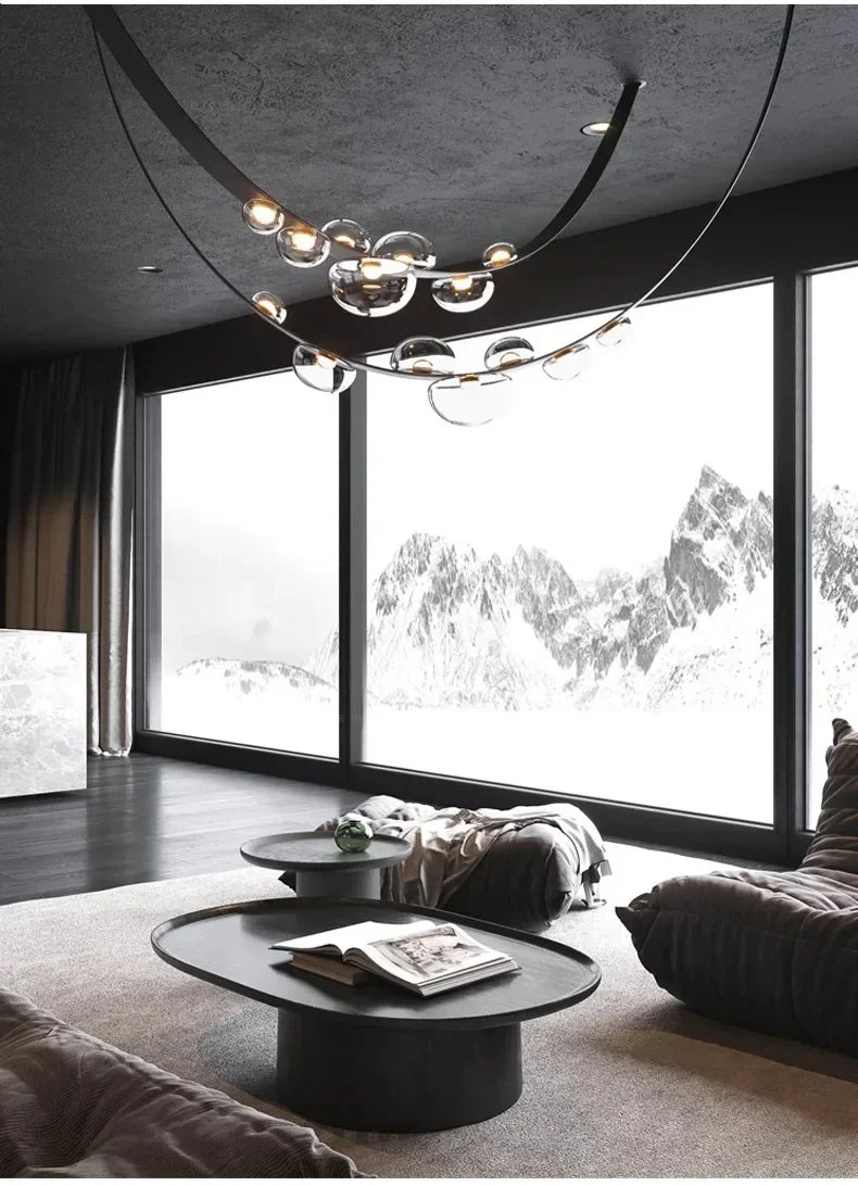 Modern Minimalist Restaurant Gray Decorative Chandelier Nordic Art Designer Villa Duplex Suspended Living Room Staircase Chandel
