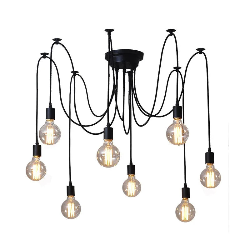 DIY Spider Chandelier Industrial Pendant Lights E27 Modern Ceiling Hanging Lamp Dinning Living Room Courtyard Lighting Fixture