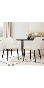 Upholstered Parsons Dining Chairs Set of 4, Fabric Dining Room Kitchen Side Chair with Nailhead Trim and Wood Legs - Beige