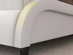 Upholstered Bed Frame, Adjustable LED Headboard, Pu Leather Platform Bed with Wave-Like Curve Design and Solid Wooden, Queen Bed