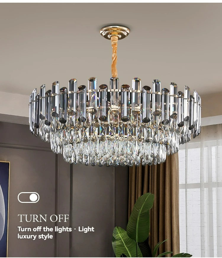 Post-modern Simple and Luxurious Crystal Chandelier Living Room Lamps Dining Room Decoration Household Led Indoor Lighting