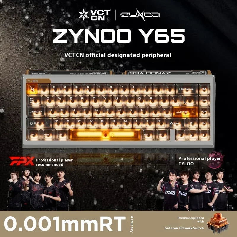 ZYNOO Y65 Magnetic Switch Keyboard Wired Gaming Aluminum Alloy 8K RGB Mechanical Keyboard 0.001mm RT Gasket Keyboard PC Gamer