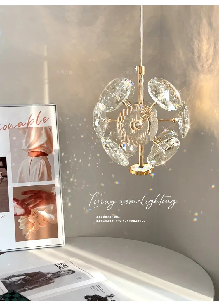 Modern K9 Pure Crystal Bedside Small Chandelier Light Lluxury Crystal Wall Lamp Corridor Ceiling Lamp Bar Decoration Noble Lamps