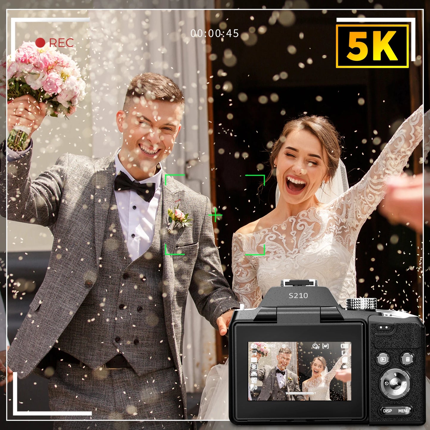 NBD 64MP Digital Cameras for Photography, 16X Optical Zoom Camera with WiFi & App Control,5K Camera with 180°Flipable Screen
