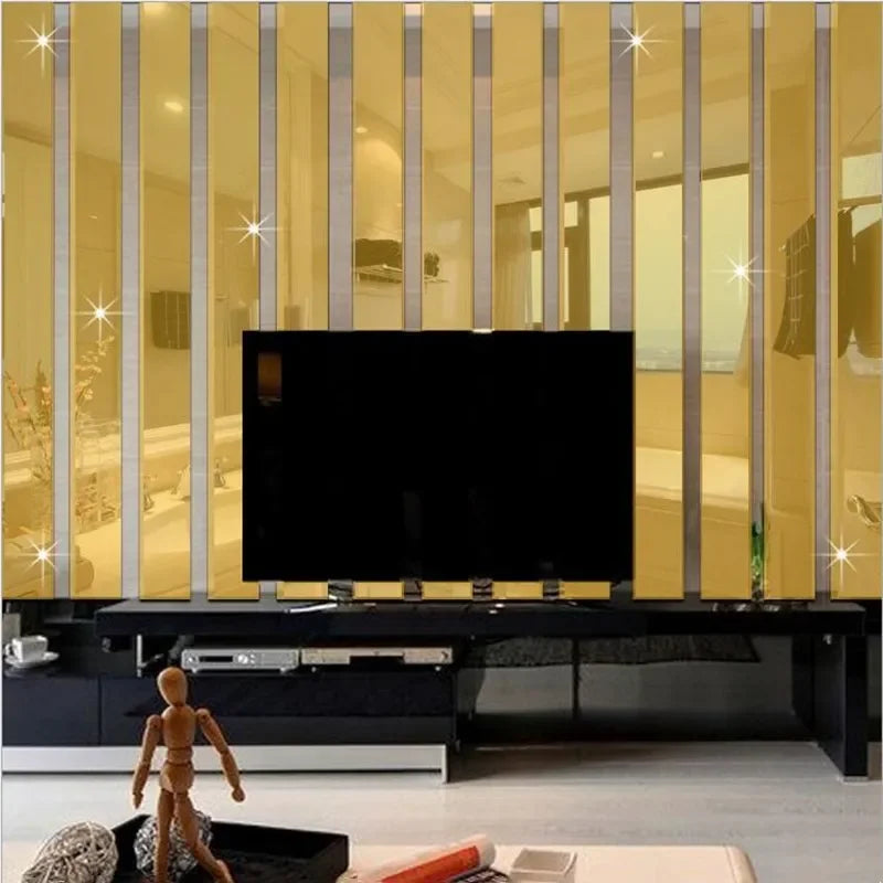 10Pcs 3D Mirror Wall Stickers Acrylic Wall Decorations Living Room Wall Design Mirrored DIY Art Furniture Sticker Home Decor