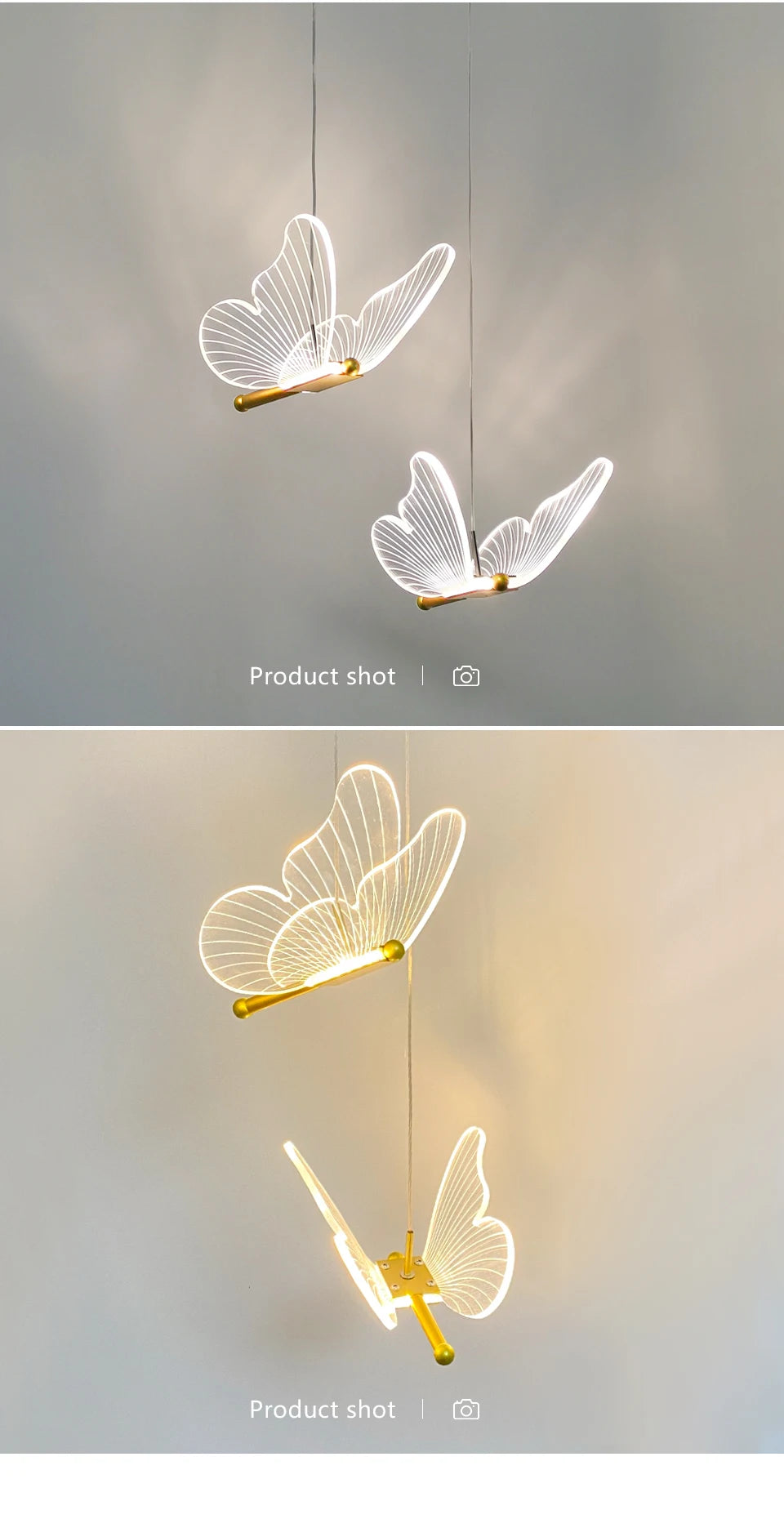 Butterfly Chandelier LED Ceiling Pendant Light Hanging Lamp Dining Living Room For Home Decora Indoor Lighting Bedroom Luminaire