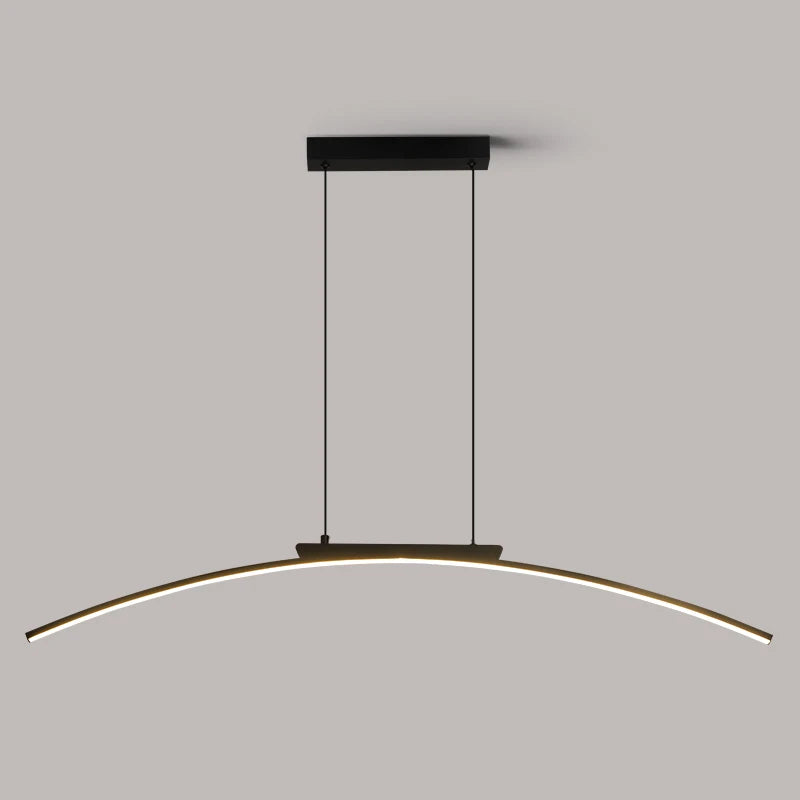 Pendant Light Nordic Chandelier Interior Décor Strip Curved Bridge LED Hanging Lamp Bedroom Living Room Home Lighting Fixtures