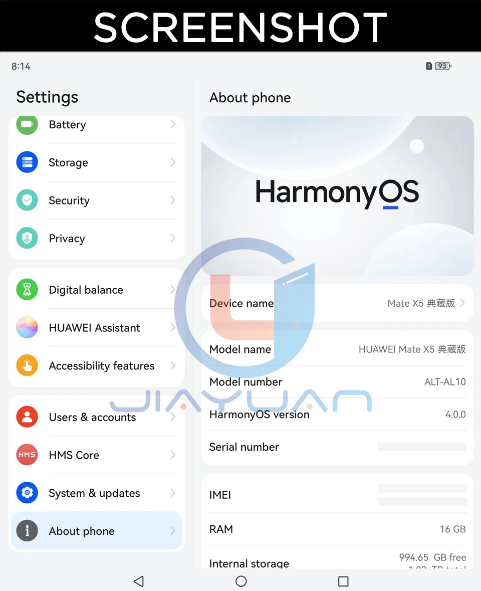 Original Huawei Mate X5 Folded Screen 5G Foldable Phone 7.85 Inches Kunlun Glass Screen HarmonyOS 4.0 Kirin 9000S NFC Smartphone